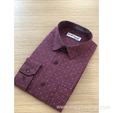 Men's TC print stand-up collar long sleeve shirt